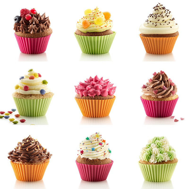 Khuôn Bánh Muffin Silicon Cupcake Làm Bánh Nhiều Màu Xamishop