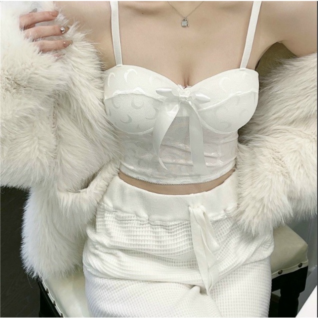 hàng cao cấp -Áo bra ren dáng lửng đính nơ in mặt trăng siêu đẹp mã 1888 nội y xanh chất cực đẹp, sang chảnh, đồ lót