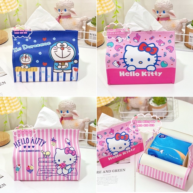 Túi đựng khăn giấy Hello Kitty Doremon Doraemon