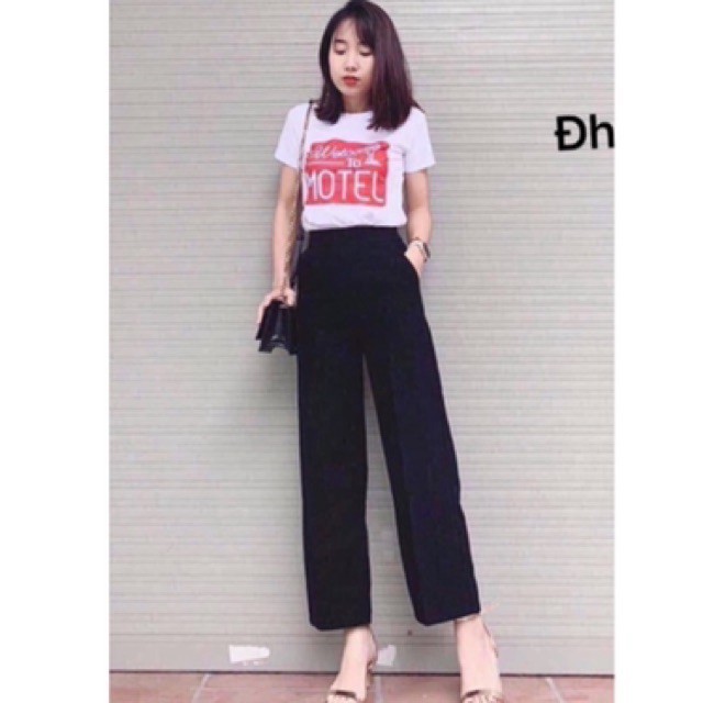 [AMANDA] Quần vải nữ, quần suông ống rộng,  siêu xinh, mặc chân dài như siêu mẫu .
