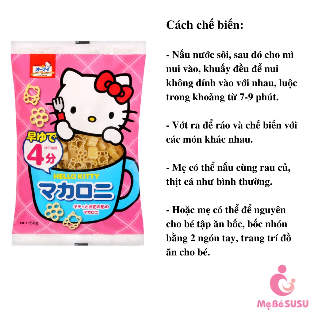 Nui Hello Kitty/Hình Hoa 150G Nhật Bản Cho Bé Ăn Dặm  [DATE T9/2024]