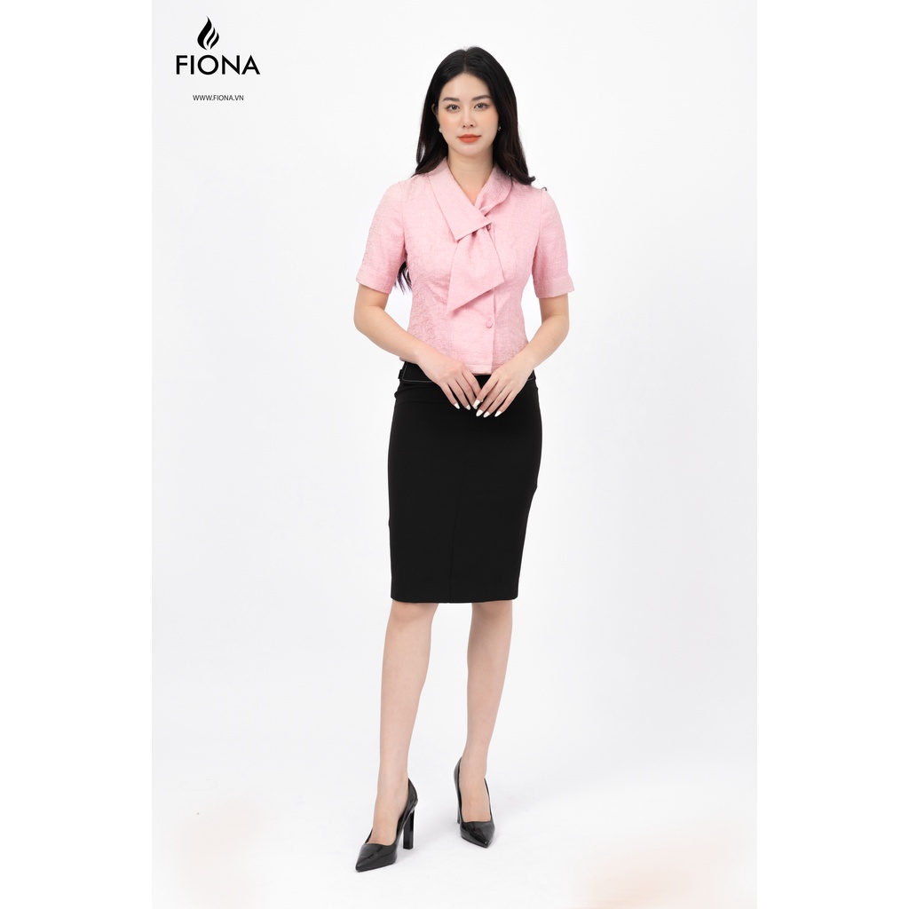 Áo sơ mi nữ cổ cách điệu Fiona, Sơ mi nữ thiết kế cài cúc chất liệu tuytsi cao cấp F551296