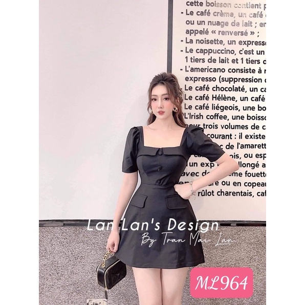 Đầm cổ vuông thiết kế siêu xinh 55-90ký (ML964)