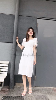 ĐẦM MIDI TAY RÚT XẺ TÀ