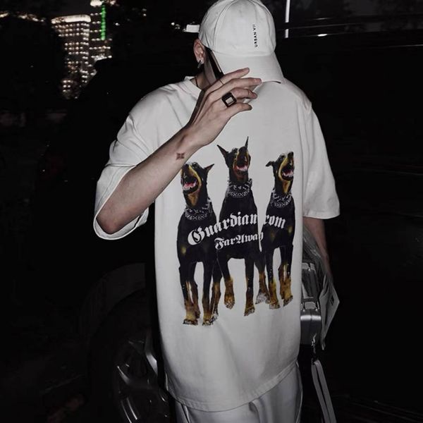 Áo thun unisex Dobermann áo thun nam nữ tay lỡ cotton cao cấp