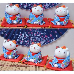 Mèo KIMONO mini - trang trí trưng bày may mắn