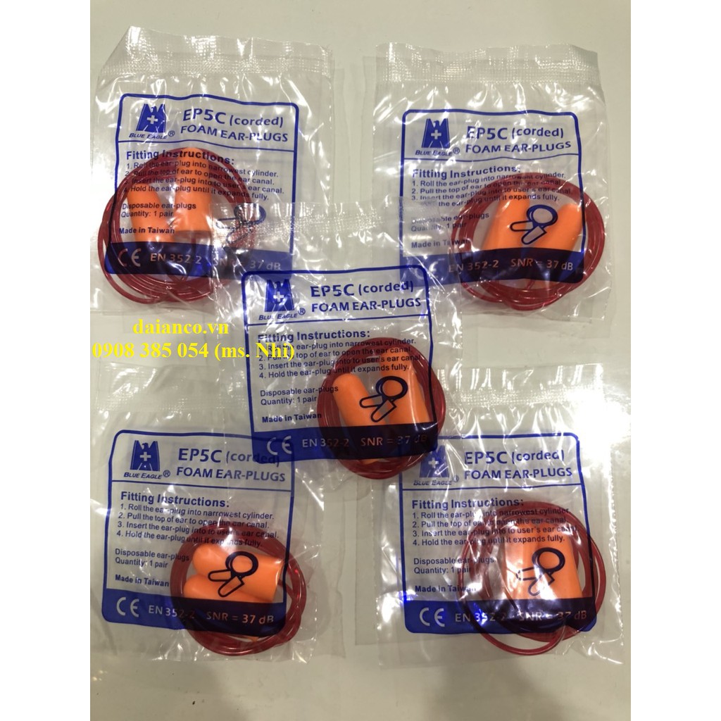 Combo 5 cặp nút chống ồn mã EP5 VÀ EP5C bảo vệ tai trong môi trường làm việc ồn-Hàng sẵn, chính hãng