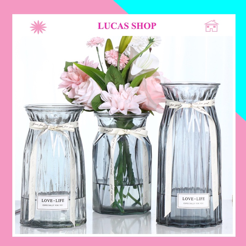 Bình cắm hoa - Bình thủy tinh cao cấp cắm hoa đơn giản, nhẹ nhàng B021