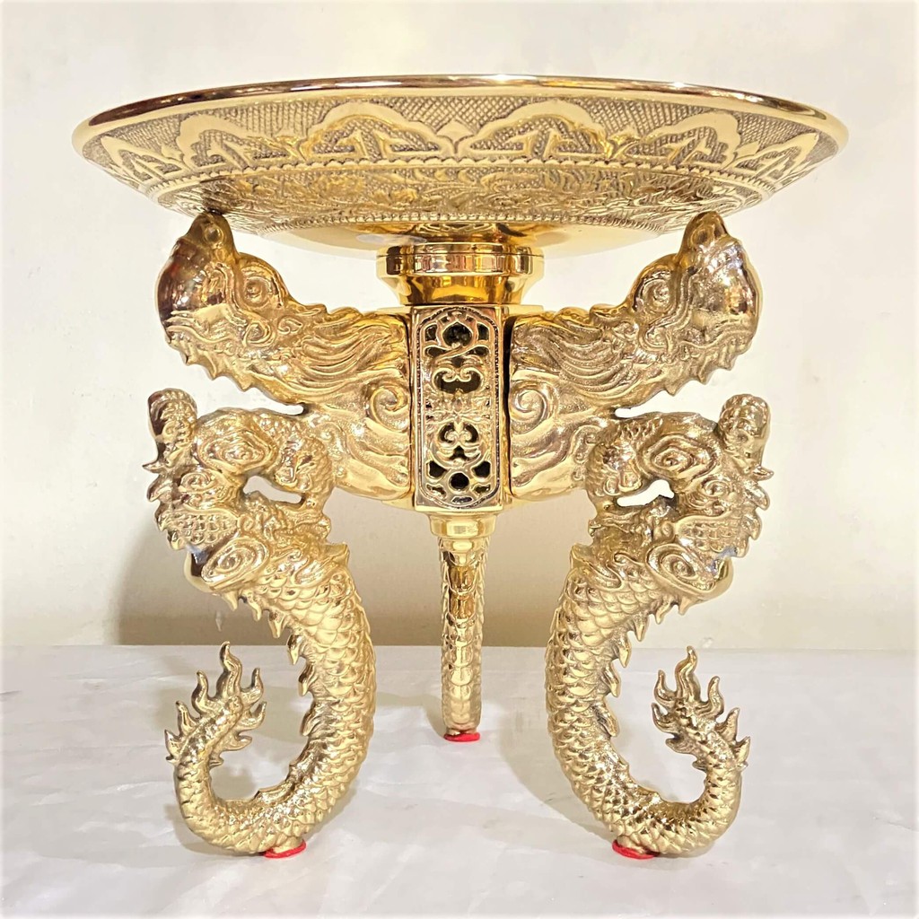 Đĩa Chò Trưng Trái Cây Thờ Cúng Bằng Đồng Cao 23cm