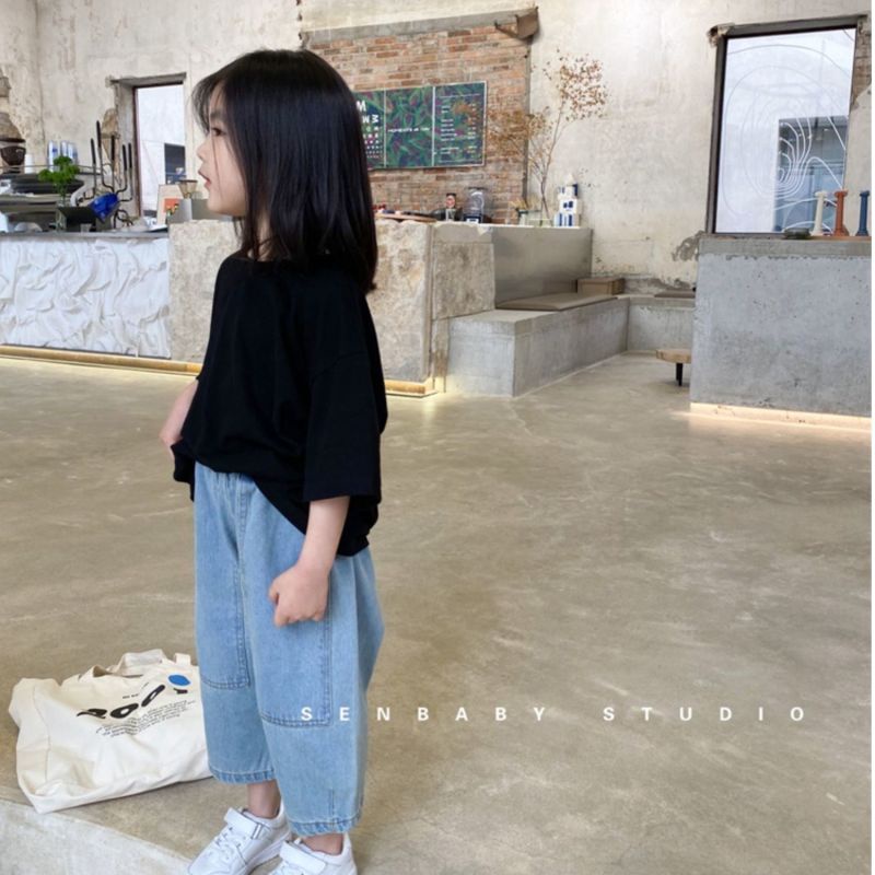 Quần jean ống rộng thời trang hàn quốc dành cho bé gái