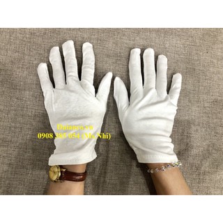 Combo 10 đôi Bao tay trắng, găng tay vải cotton-hình thật-hàng sẵn