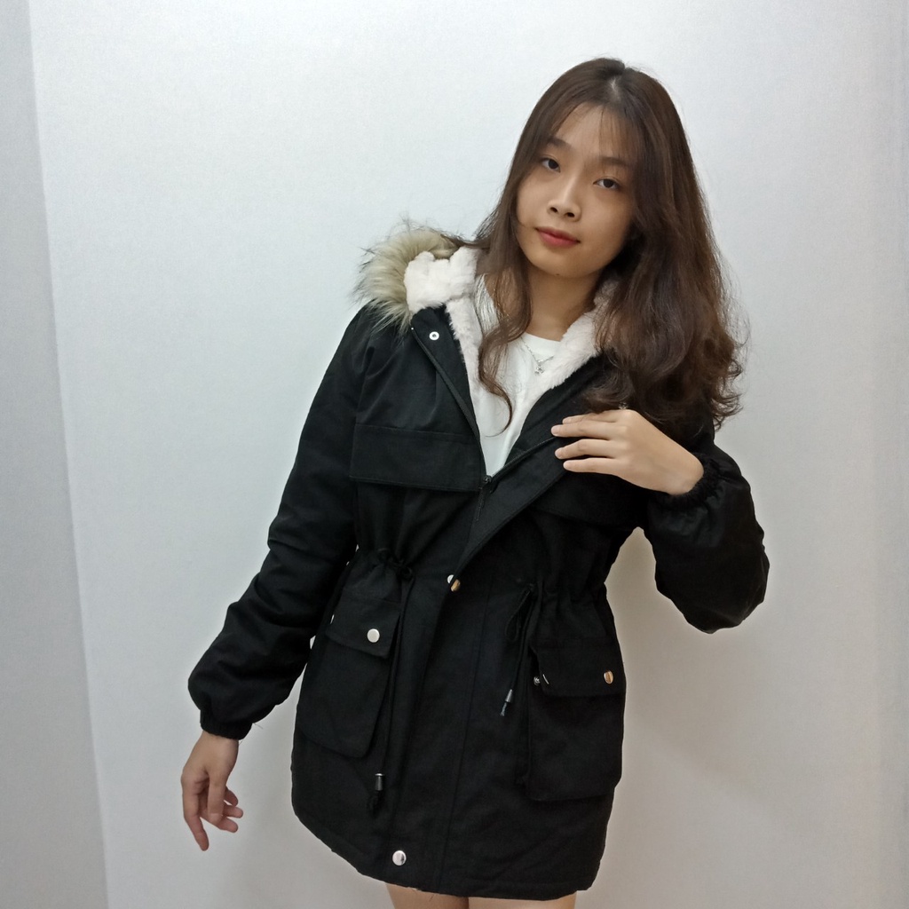 Áo khoác lót lông nữ_áo khoác parka HÀNG ĐẠI HÀN SIÊU DÀY ẤM.AK8