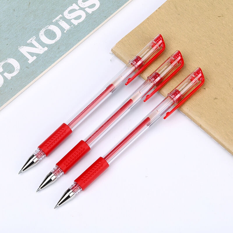 Combo 3 Bút Bi Nước Văn Phòng 0.5mm Mực Đều, Nét Chữ Đẹp Đủ Màu Xanh, Đỏ, Đen