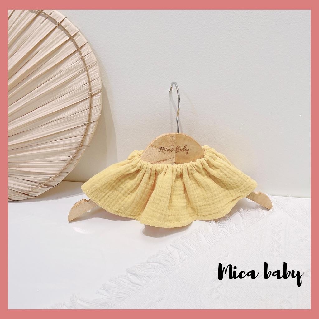 Yếm cổ tròn vải xô muslin cho bé Mica baby YC11