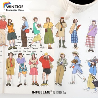 Set 40 nhãn dán trang trí sổ tay/ đồ thủ công hình cô gái dễ thương DIY