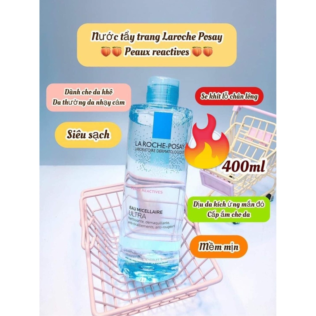 Nước Tẩy Trang Cho Da Nhạy Cảm, Da Dầu La Roche-Posay Micellar Water Ultra 400ml