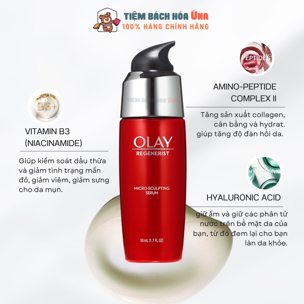 Serum tinh chất dưỡng da chống lão hoá Olay Regenerist Miro Sculpting Serum 50ml bản Mỹ
