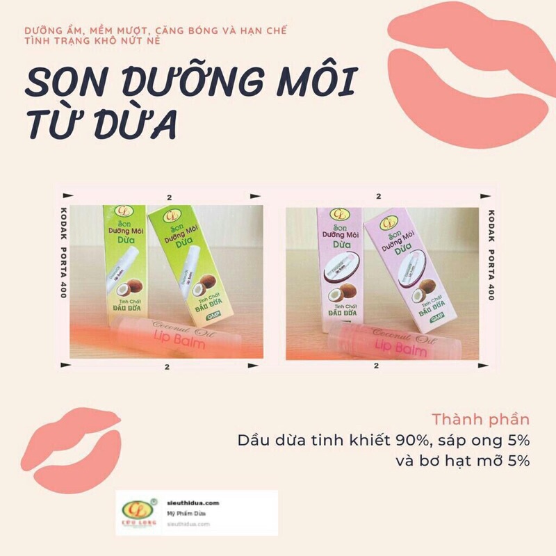 Son dưỡng mềm môi từ dừa Cửu Long
