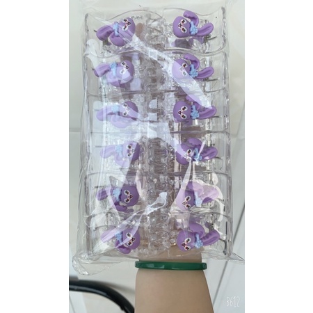 Kẹp tóc càng cua 5 răng trong suốt đính gấu nâu xinh xắn