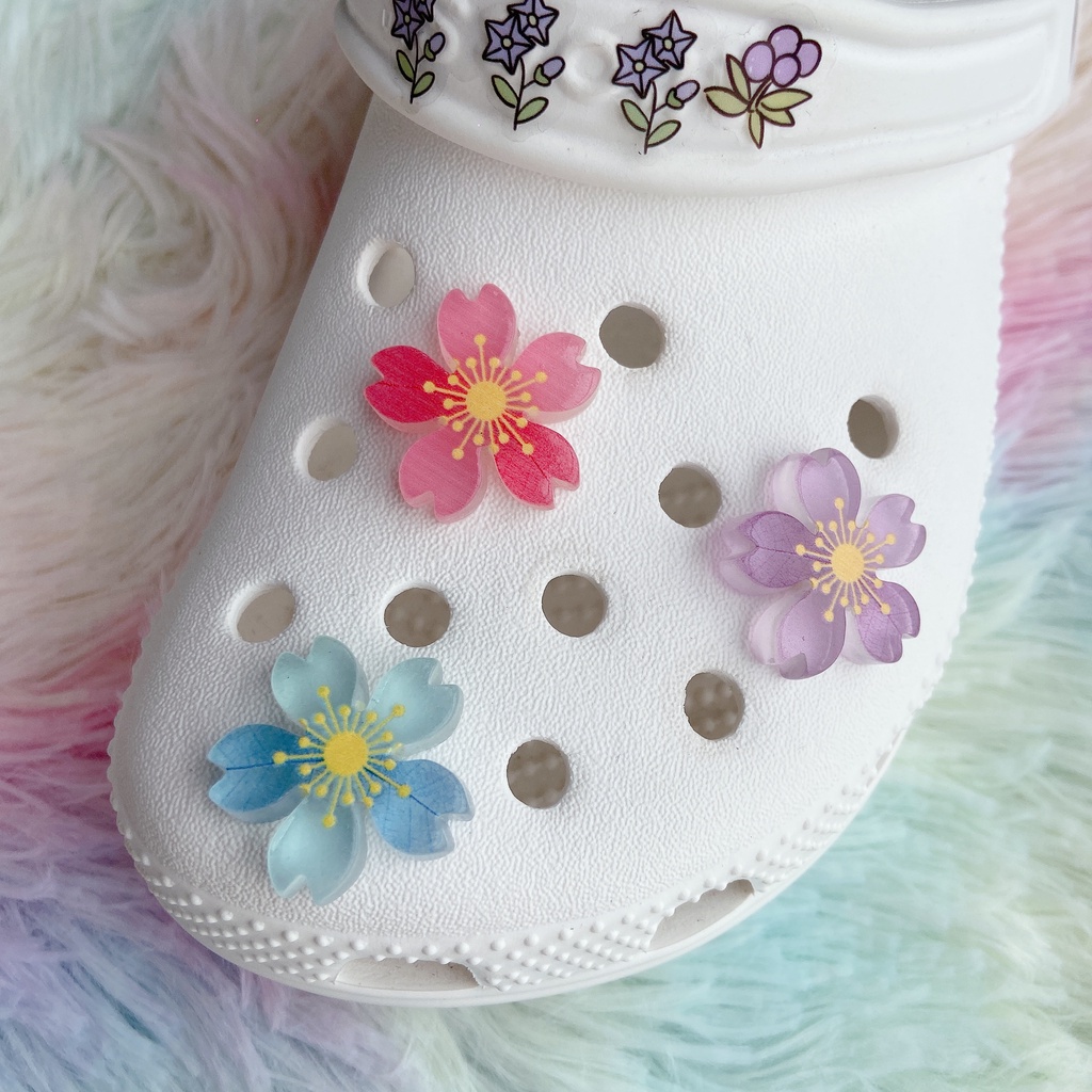 crocs sticker Bộ 6 Cánh Hoa Dạ Quang Đính Giày Tự Làmshoes sticker Accessories Stickers Sandals Shoe Decoration