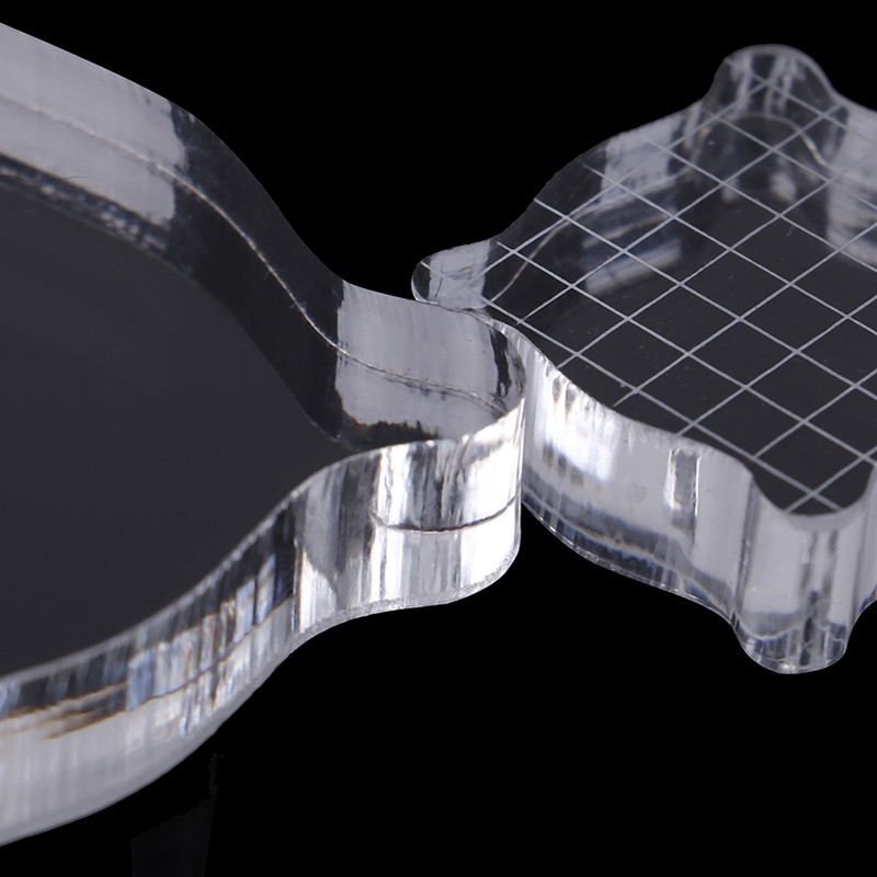 Khối acrylic Trong Suốt Dùng Trang Trí Thủ Công Kèm 2 Con Dấu DIY