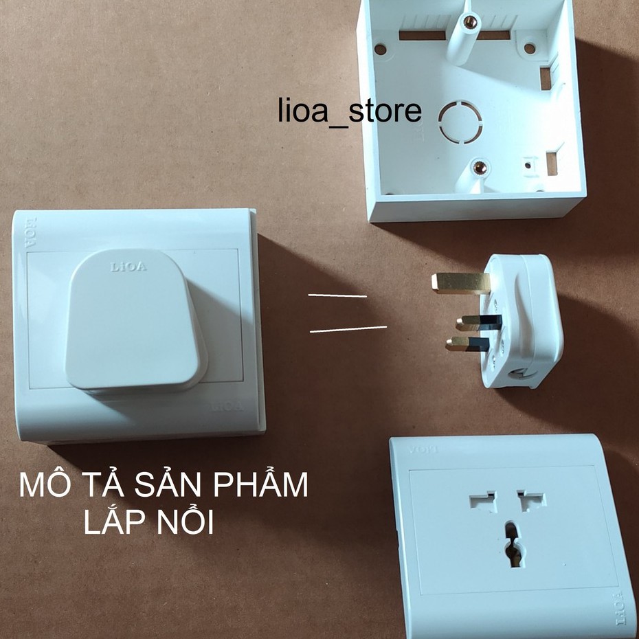 BỘ Ổ CẮM PHÍCH CẮM LiOA  KIỂU ANH 3 CHÂN VUÔNG .CÓ DÂY TIẾP ĐẤT,