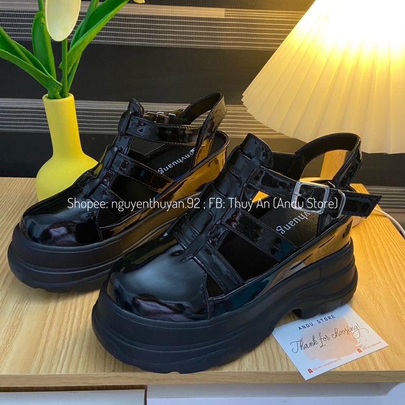 Giày thể thao hở gót đế 10cm ⚡️ANDU STORE⚡️