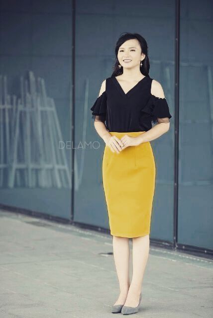 [ Mã WASTRUN4 giảm 10% tối đa 30K đơn 99K] M55-Chân váy bút chì vàng mù tạt công sở | BigBuy360 - bigbuy360.vn