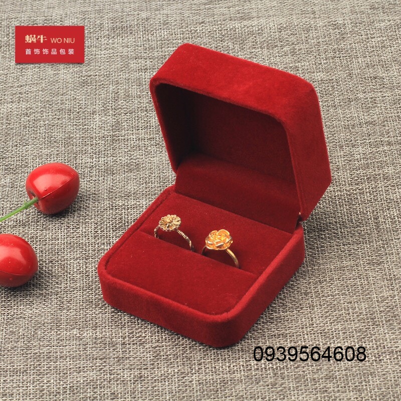 Hộp vải nhung đựng trang sức nguyên set size 17 x 12cm