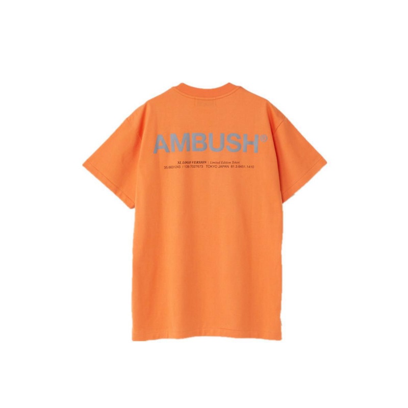 Áo thun tay ngắn cổ tròn in logo Ambush phản quang cho nam nữ