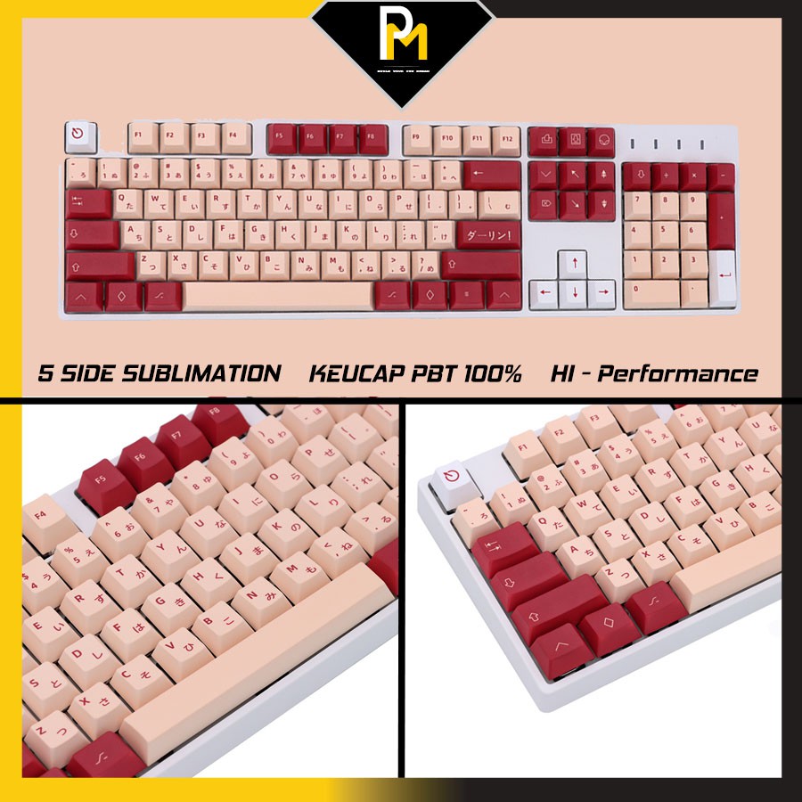 Keycap PBT Daling Song Ngữ in 5 mặt sublimation cao cấp 129 phím của PCmaster