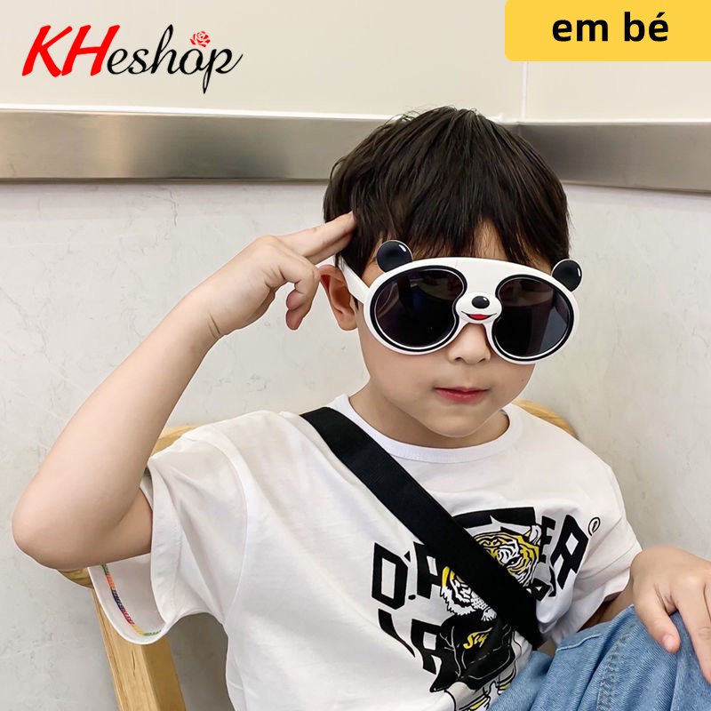 [ Kính Hot] Kính Râm Em Bé Gấu Trúc xinh xinh Form lớn chân thuôn dài, Silicone siêu mềm mã Y21006