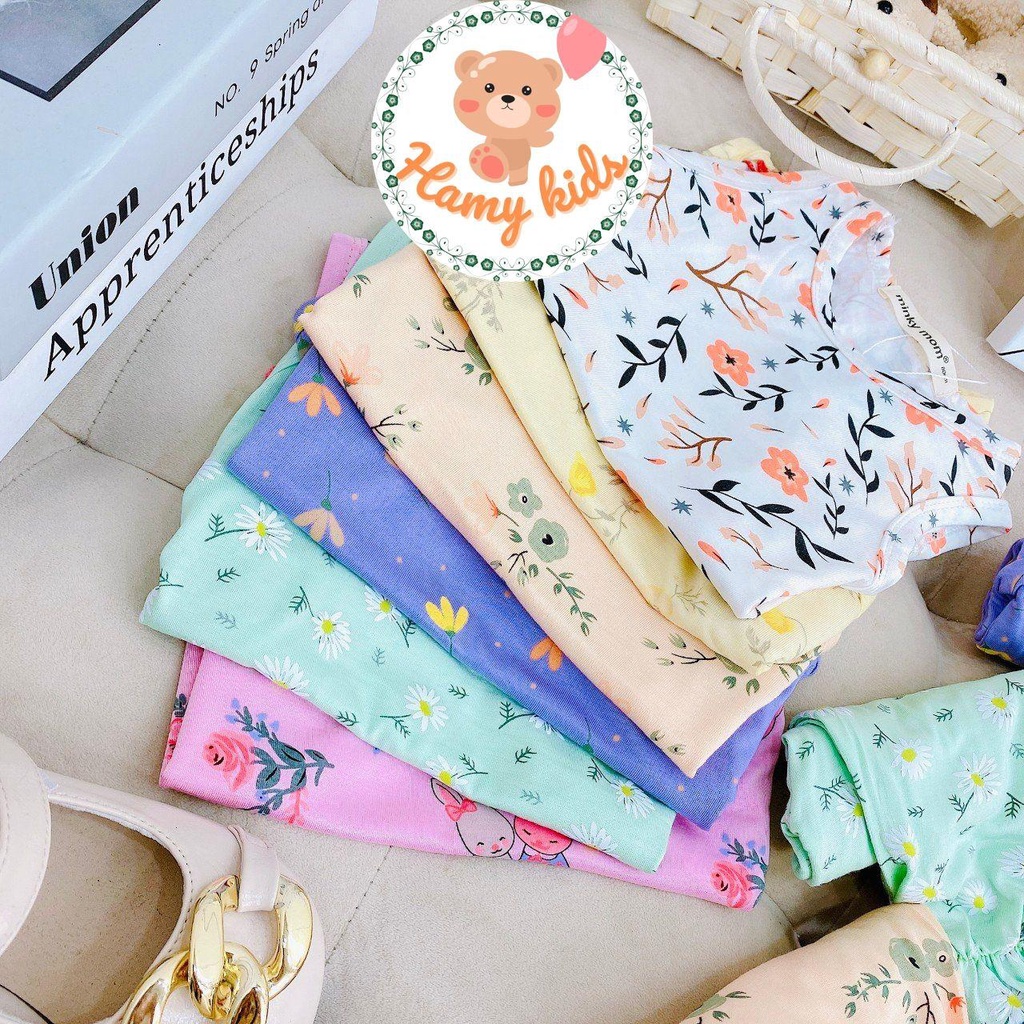 Bộ Ba Lỗ Quần Alibaba Minky Mom Chính Hãng Cho Bé Gái Hoa Nhí in Toàn Thân Thun Lạnh Thoáng Mát Bé Từ 0-5 Tuổi-Hamykids