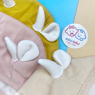 Mũ cotton buộc dây cho bé sơ sinh