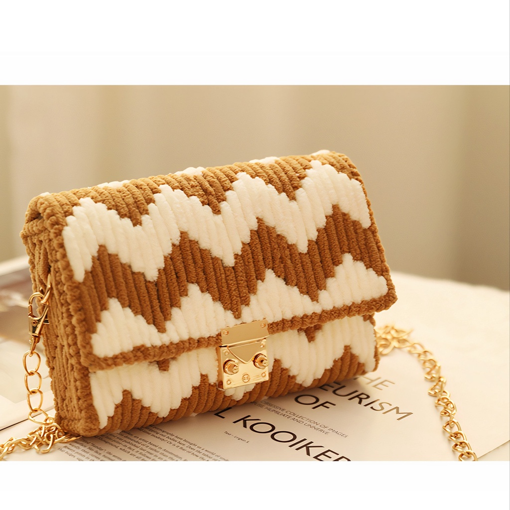 Túi Tự Đan Handmade, Túi Len Tự Đan Len Sóng Răng Cưa [Có Video Hướng Dẫn]