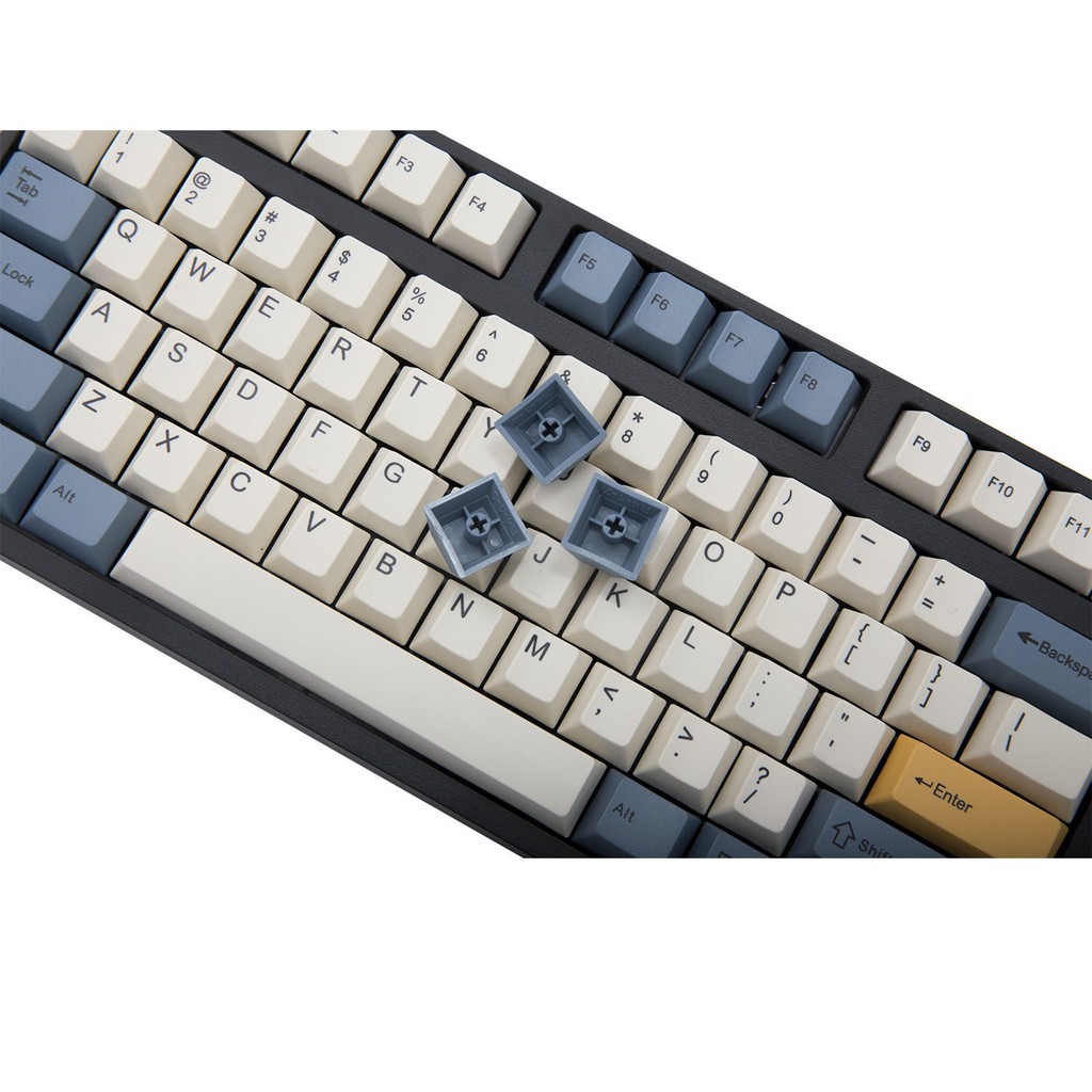 Capturer Apricot màu vàng keycap gốc chiều cao PBT thăng hoa anh đào MX8.0 Bàn phím cơ IKBC retro màu xanh và trắng