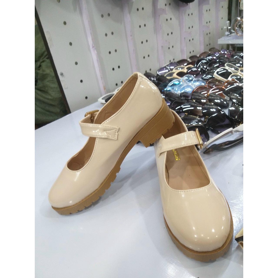 Giày búp bê nữ đế 3p quai ngang, hài bale mũi tròn êm chân lolita đen ullzang sandal đế bằng bít mũi