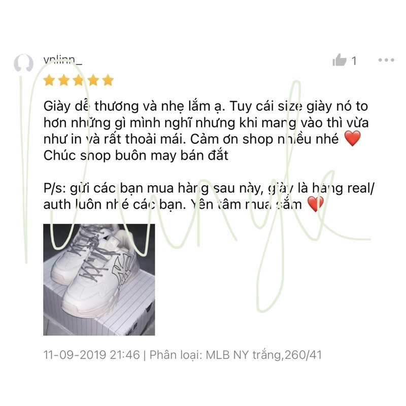 Giày_mlb Sneaker NY full hộp 2021 có feedback khách - full size 36 -&gt; 45 Auth