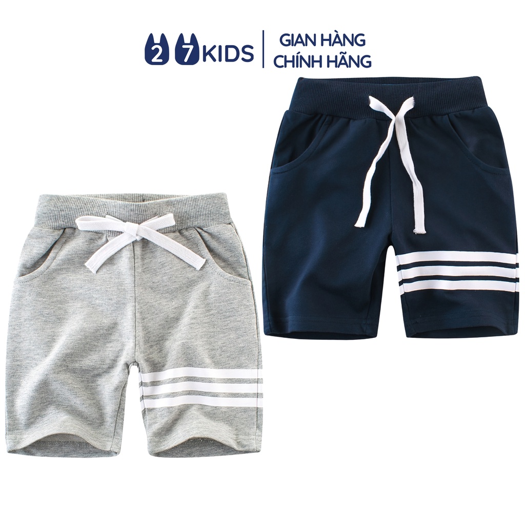 Quần short bé trai 27Kids Quần đùi thể thao nam 100% Cotton cho trẻ từ 2-10 tuổi BSPS1