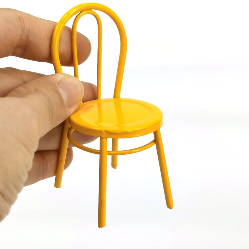 Mô Hình Ghế Ngồi Ăn Bằng Sắt Thời Trang Cho Nhà Búp Bê