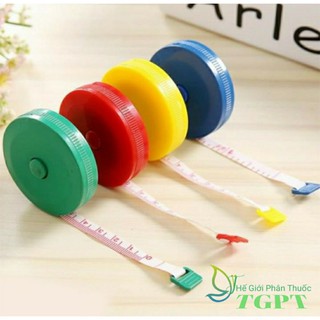 Thước Cuộn Mini Nhỏ Gọn Đo Eo Sức Khỏe - Hộp Tròn 1M5 (150cm) - Thước Dây Đo Quần Áo - Đo Bản Lá Hoa Lan