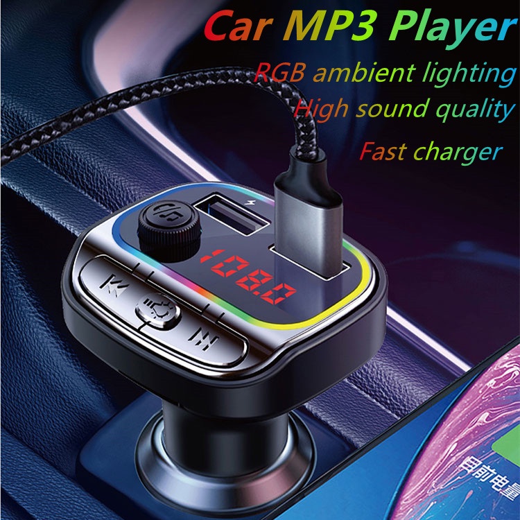 Máy Nghe Nhạc MP3 Kết Nối Bluetooth 5.0 Kèm Phụ Kiện Cho Xe Hơi