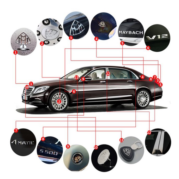 Sản Phẩm Logo biểu tượng sau xe Maybach, dùng độ xe Mercedes G80705 .