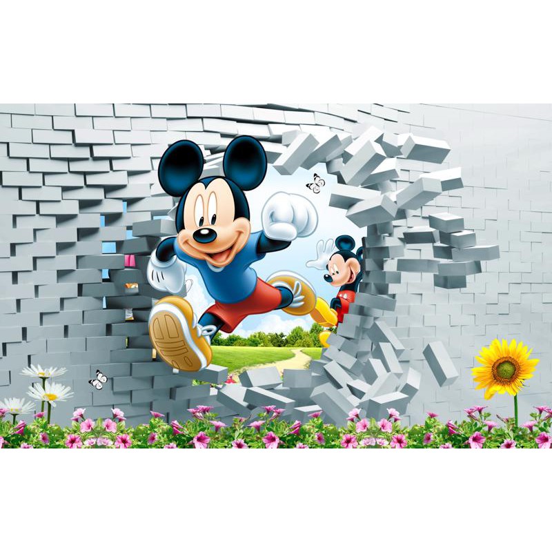 Tranh dán tường hoạt hình HD Chuột Mickey HZTU-Vol 2 (163) kim sa