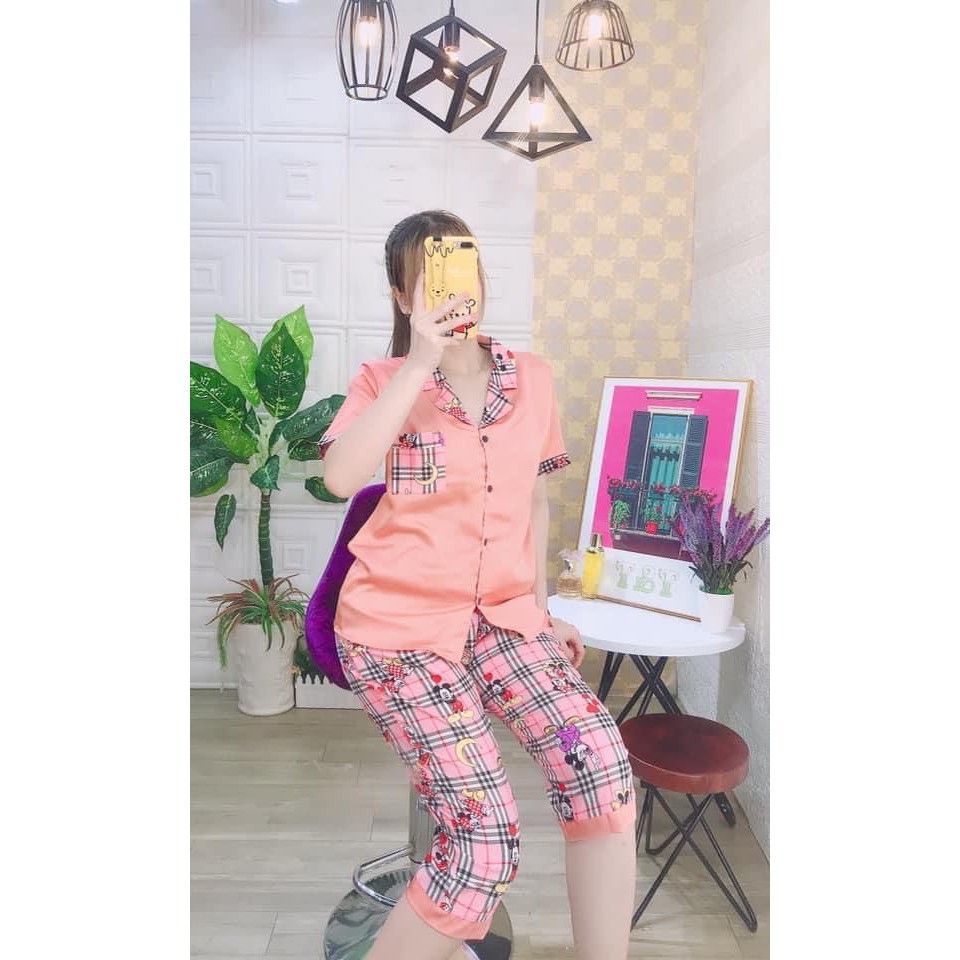 Pizama lụa satin phối lững | BigBuy360 - bigbuy360.vn