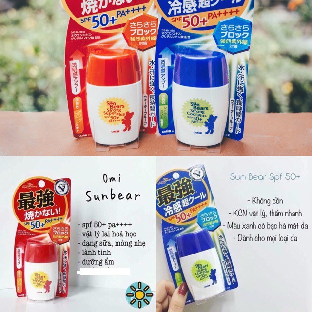 Kem chống nắng omi Sun Bear Plus SPF50+/PA++++ 30g