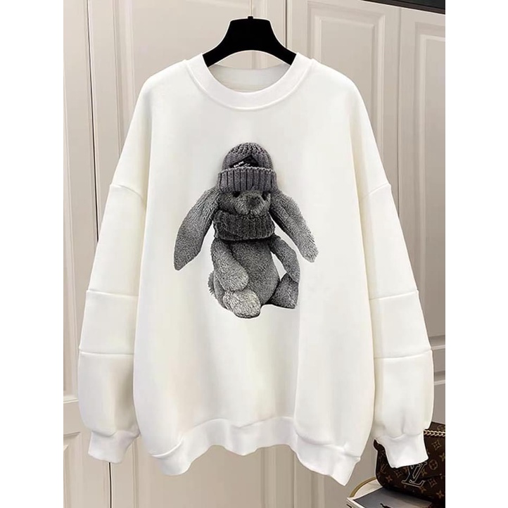 Áo Sweater Nỉ In Hình Thỏ Bông Siêu Xinh Nhiều Màu SW04