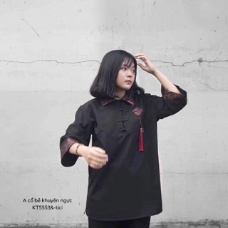 Áo cổ bẻ khuyên ngực (KT)