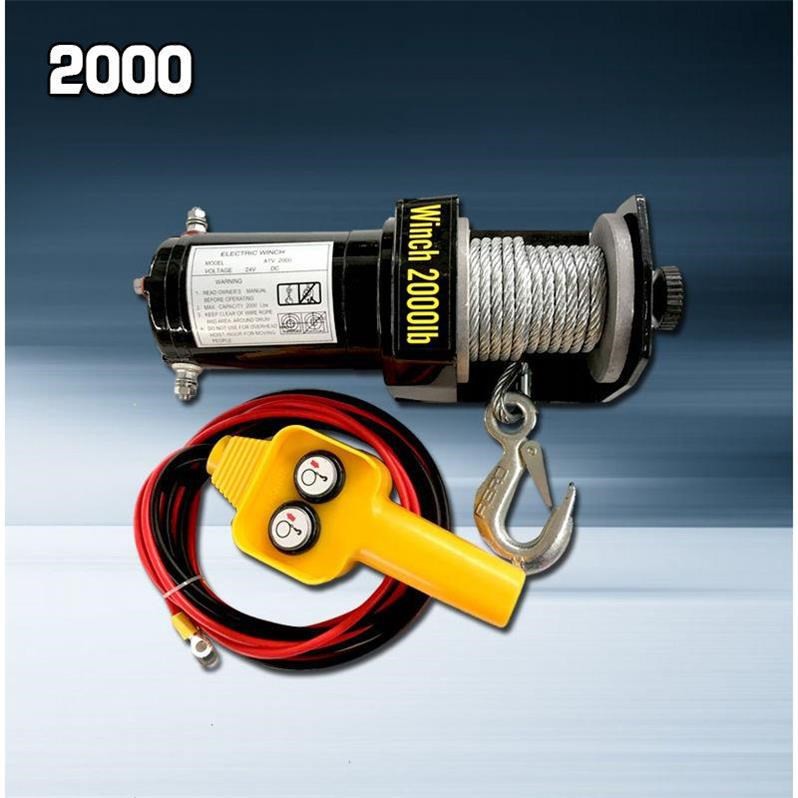 Tời Ắc Quy -Tời cứu hộ ô tô Winch - 2000LBS-24V (900kg)