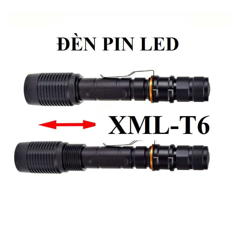 Đèn pin Led cầm tay pin sạc chống nước siêu sáng CREE  XML-T6 Tặng kèm 2 pin 3.7v 4200mAh và sạc đôi